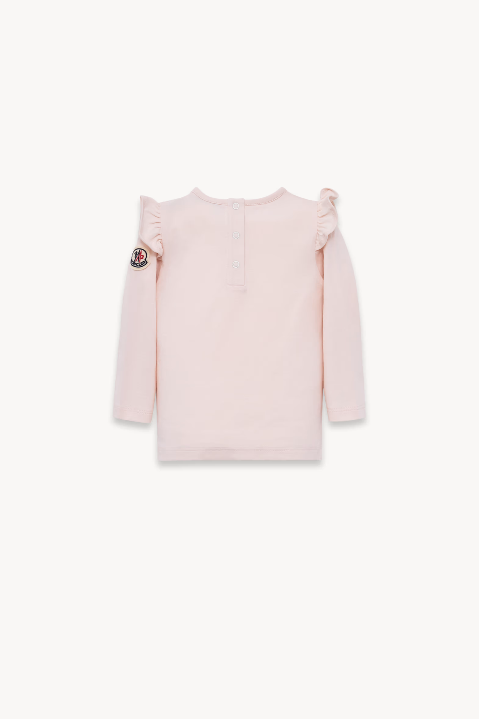 Teddy Bear Motif Long Sleeve Cotton T-Shirt Girl Light Pink Moncler 3